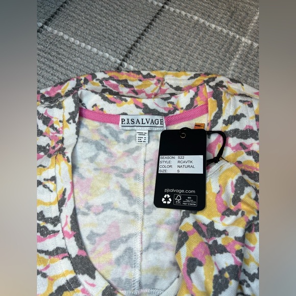 PJ Salvage Animal Vibes Tank Top in White, Yellow, and Pink. Size Small, NWT! - Picture 7 of 8